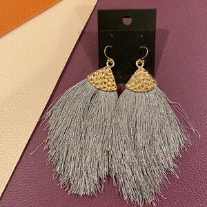 Elegant Gold and Silver Tassel Earrings